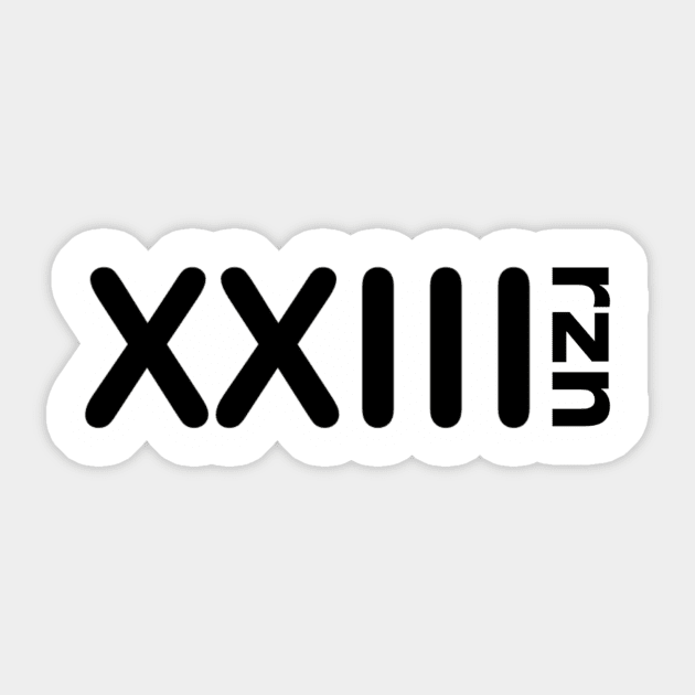 XXIII (blk) Sticker by KyleRoze